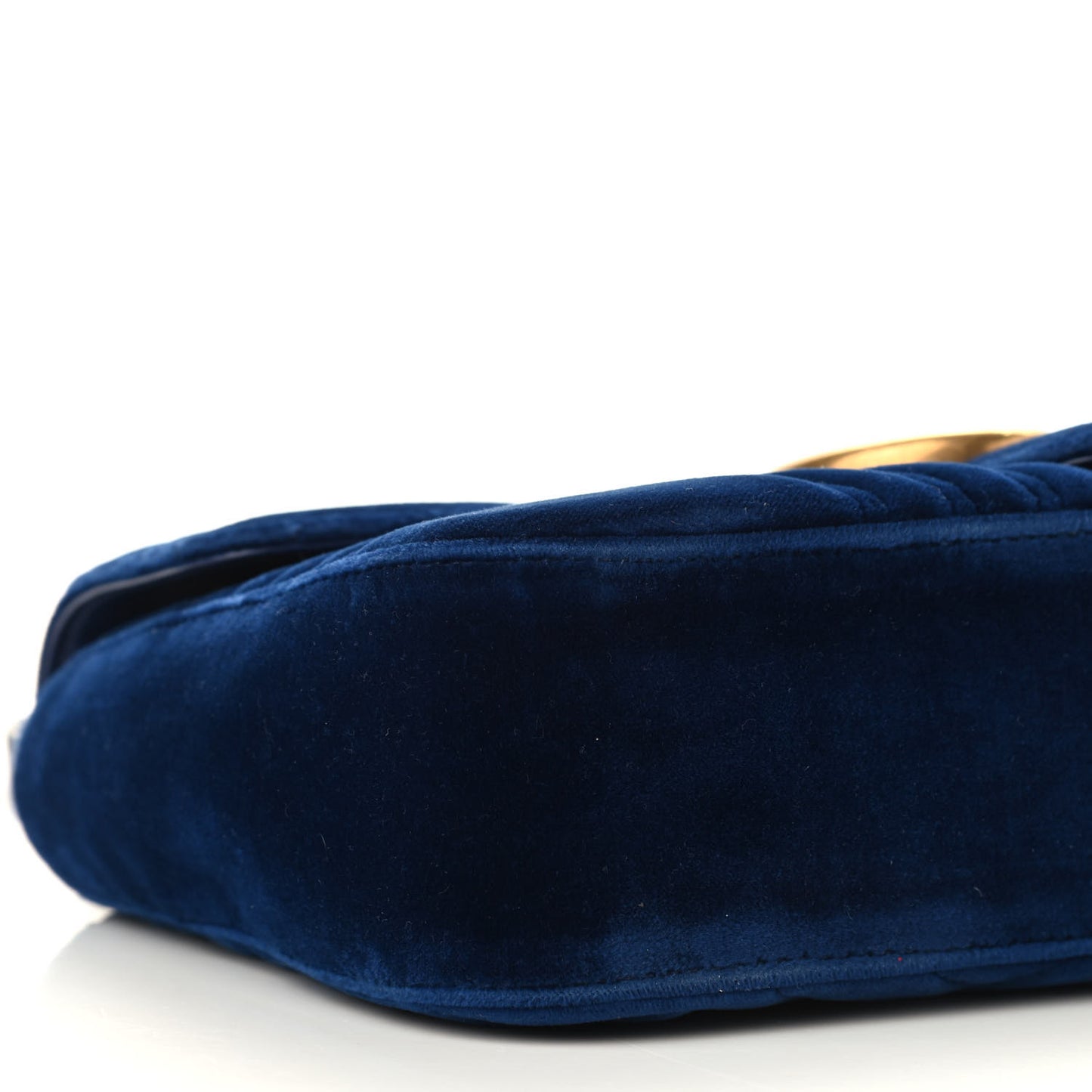 Velvet Matelasse Medium GG Marmont Shoulder Bag Cobalt Blue