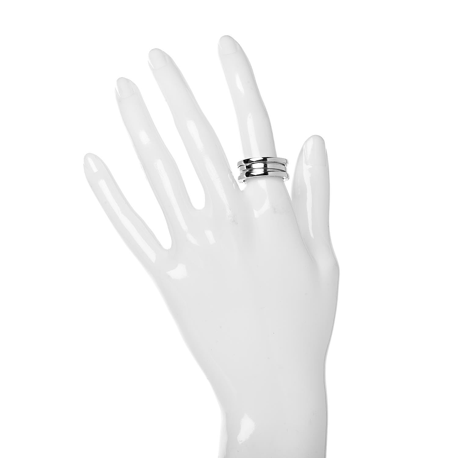 Bulgari 18K White Gold B.Zero1 2 Band Ring 53 6.25 2 of 6