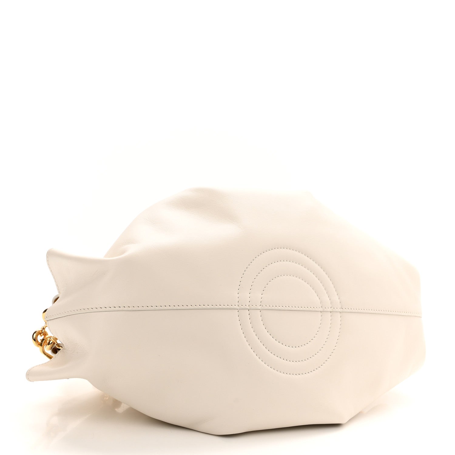 Loewe Shiny Nappa Calfskin Small Paseo Bag With Chain Soft White 4 of 9