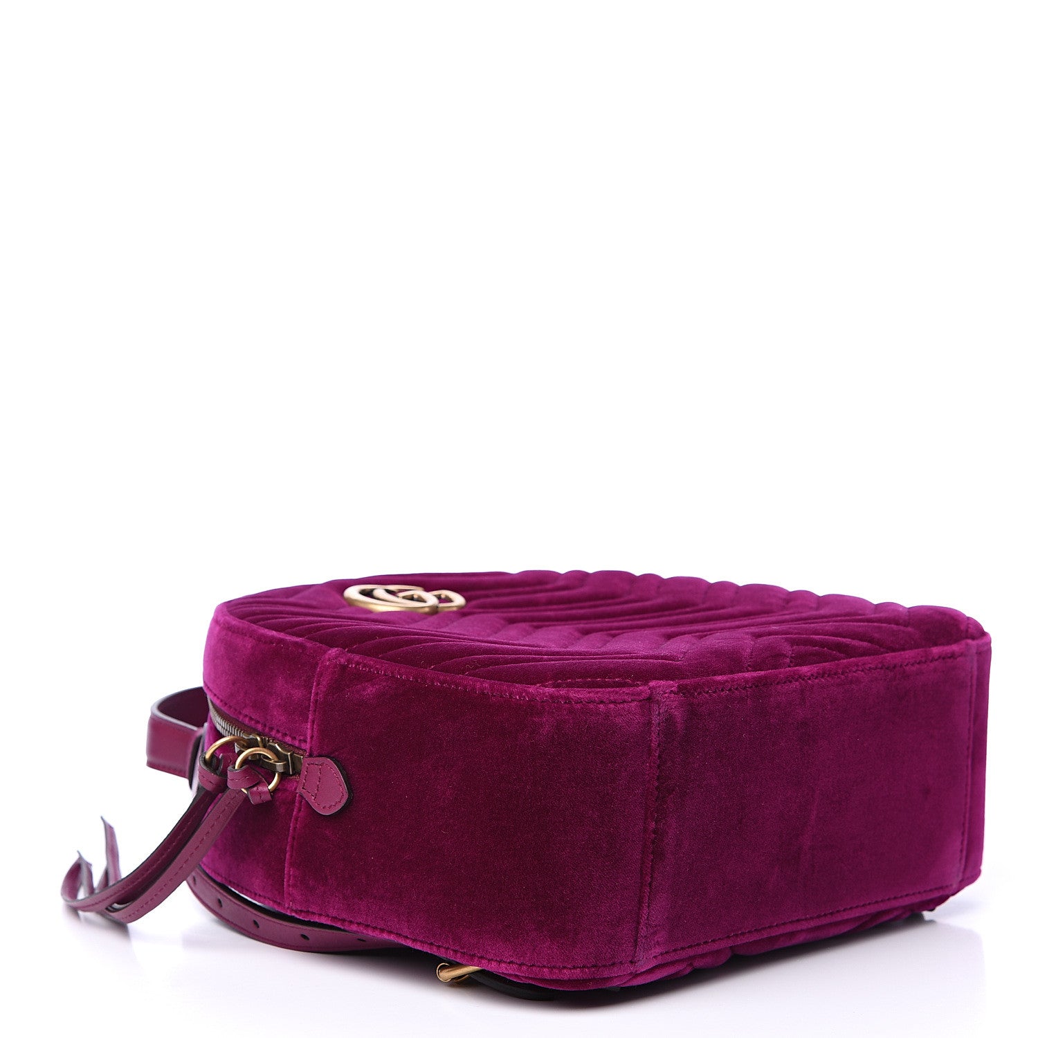 Gucci Velvet Matelasse GG Marmont Dome Backpack Fuchsia Violet Cyclamen 3 of 10