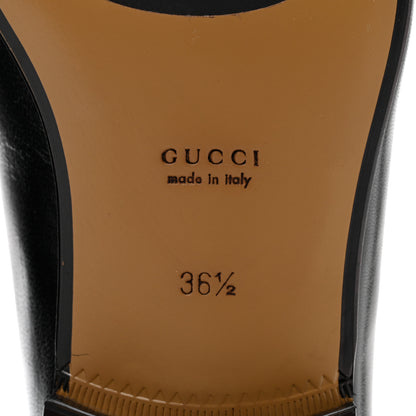 Gucci Goatskin Womens Horsebit Mid-Heel Loafers 36.5 Black 8 of 9