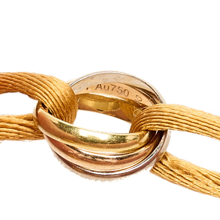 Cartier 18K Pink Yellow White Gold Trinity Adjustable Cord Bracelet Gold 6 of 7