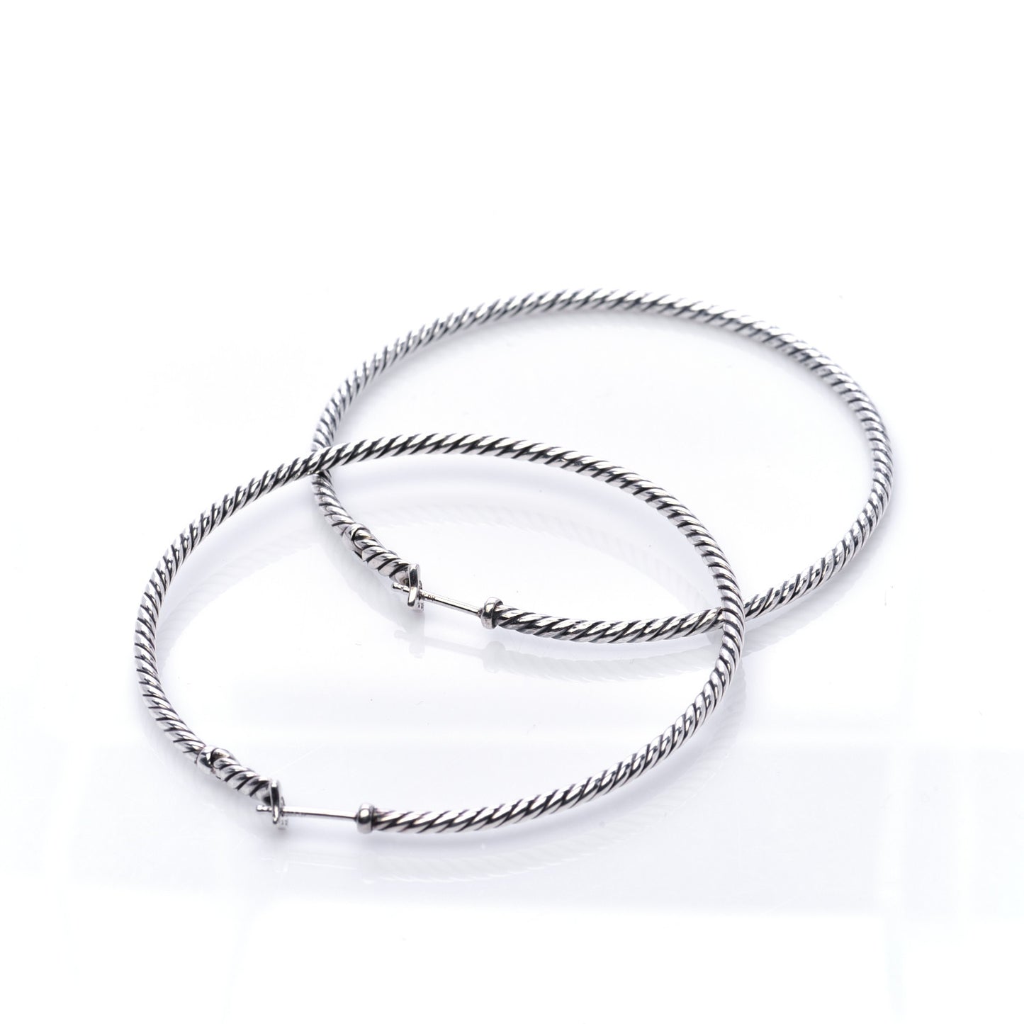 Sterling Silver Large Cable Classics Hoop Earrings