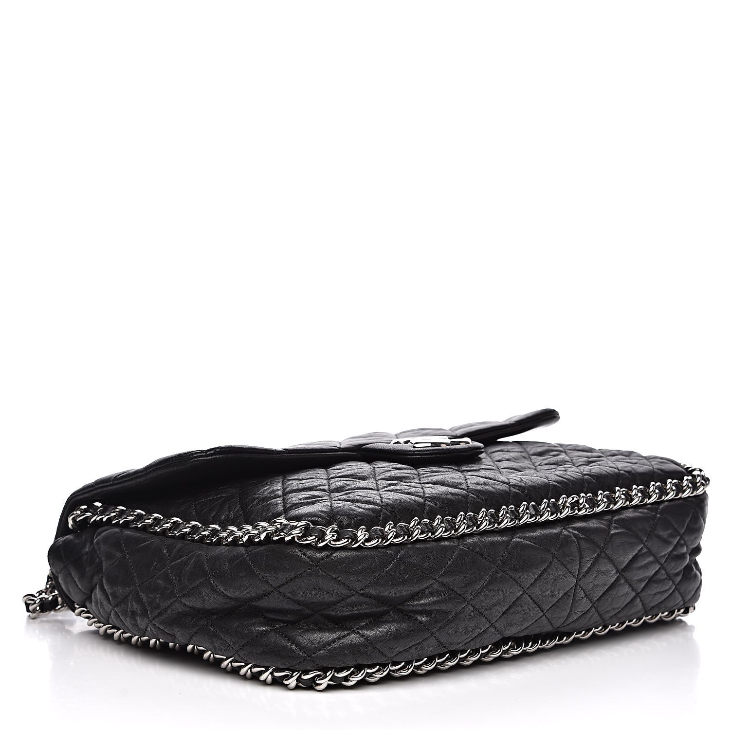 Chanel Washed Lambskin Quilted Maxi Chain Around Flap Black 4 of 11