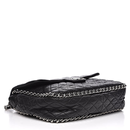 Chanel Washed Lambskin Quilted Maxi Chain Around Flap Black 4 of 11
