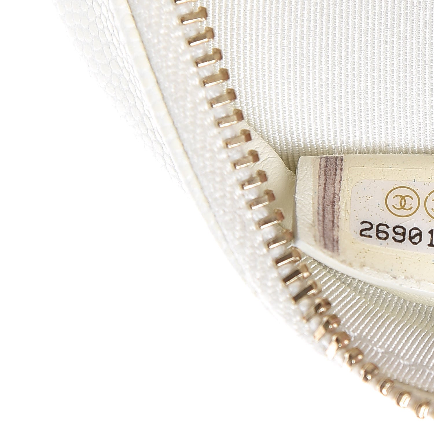 Chanel Caviar Quilted Round Clutch With Chain White 7 of 10