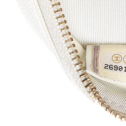Chanel Caviar Quilted Round Clutch With Chain White 7 of 10