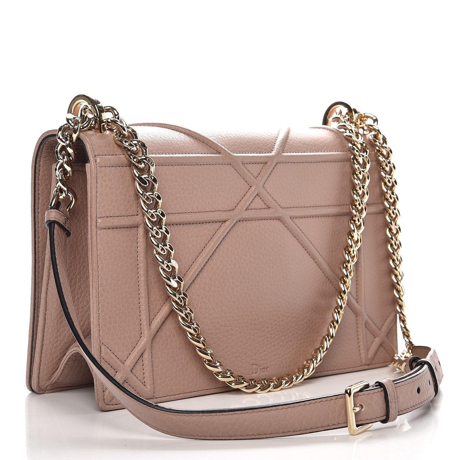 Christian Dior Grained Calfskin Medium Diorama Flap Bag Nude 7 of 8