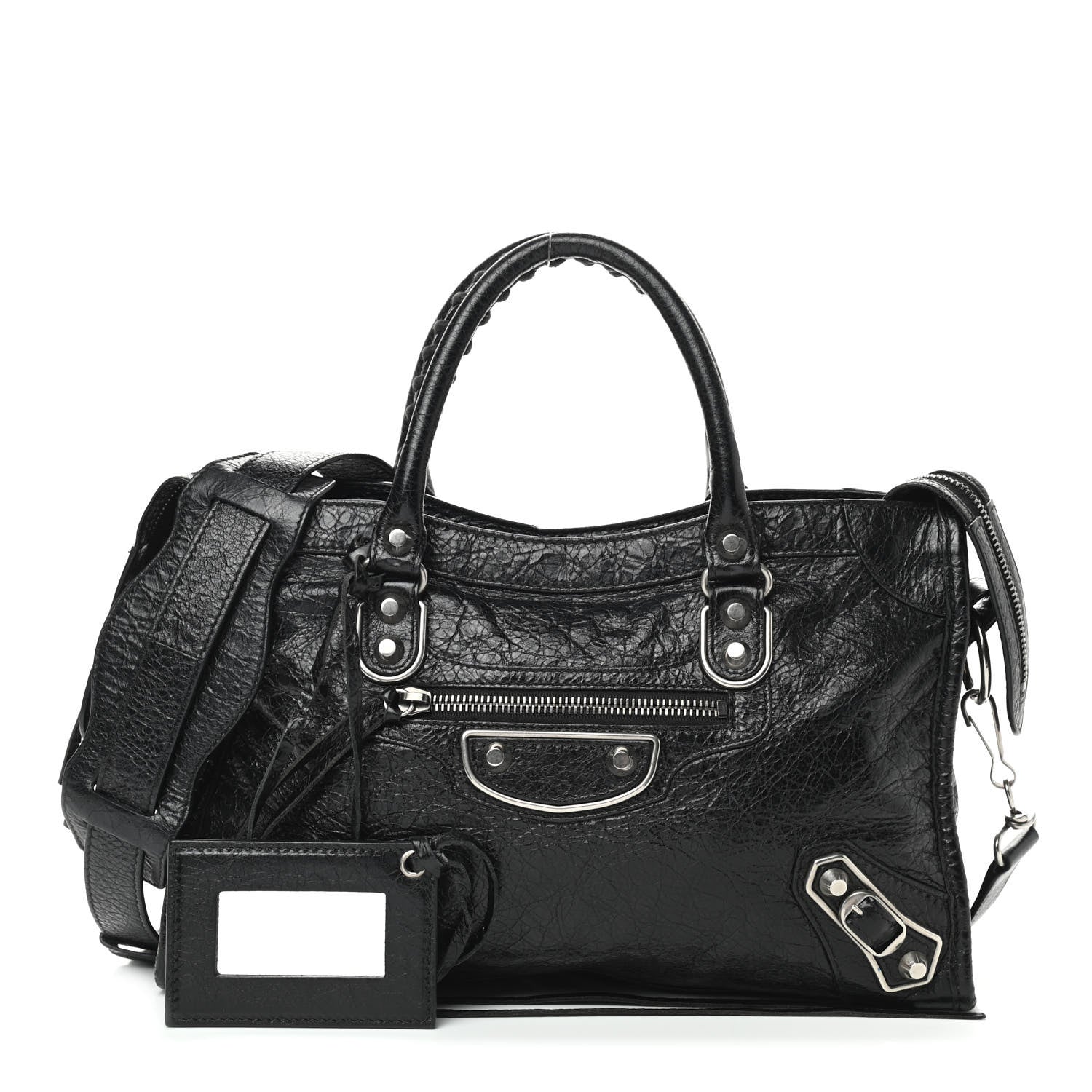 Balenciaga Agneau Silver Metallic Edge Hardware S City Black 1 of 8