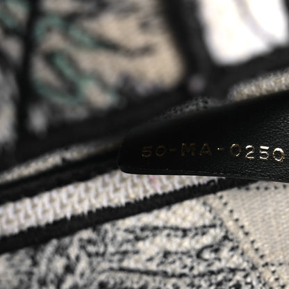 Christian Dior Canvas Embroidered Around the World Saddle Bag Blue 7 of 11