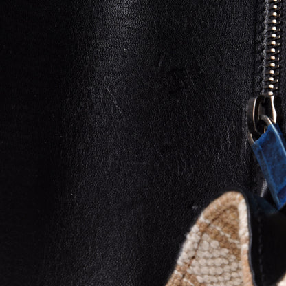 Saint Laurent Berber Chevron Tassel Monogram Medium College Bag Black White 12 of 13