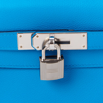 Hermes Evercolor Kelly Retourne 28 Bleu Frida 20 of 35