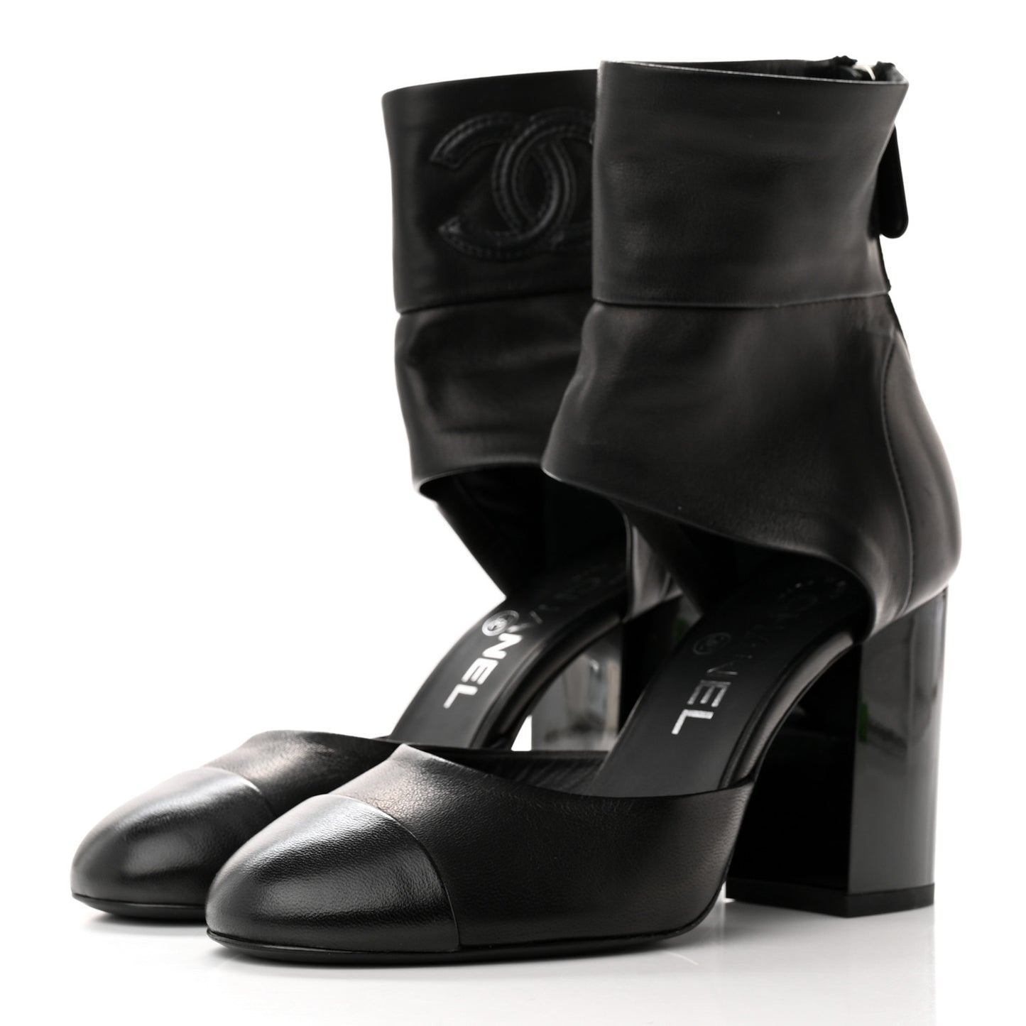 Lambskin CC Cut Out Boots 36 Black