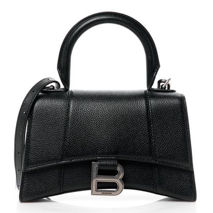 Balenciaga Grained Calfskin Hourglass Top Handle Bag XS Black 1 of 10
