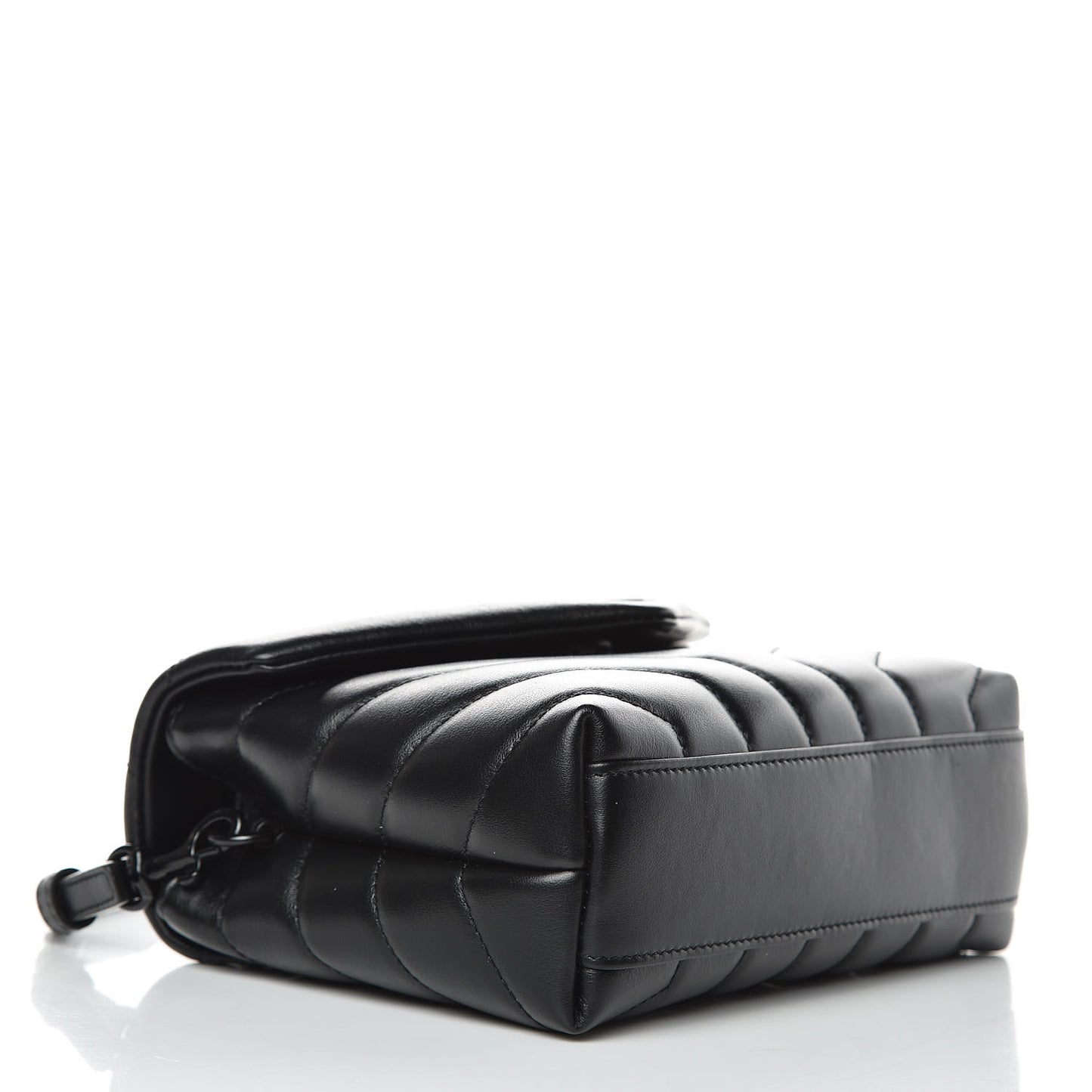 Calfskin Y Quilted Monogram Toy Loulou Crossbody Bag Black