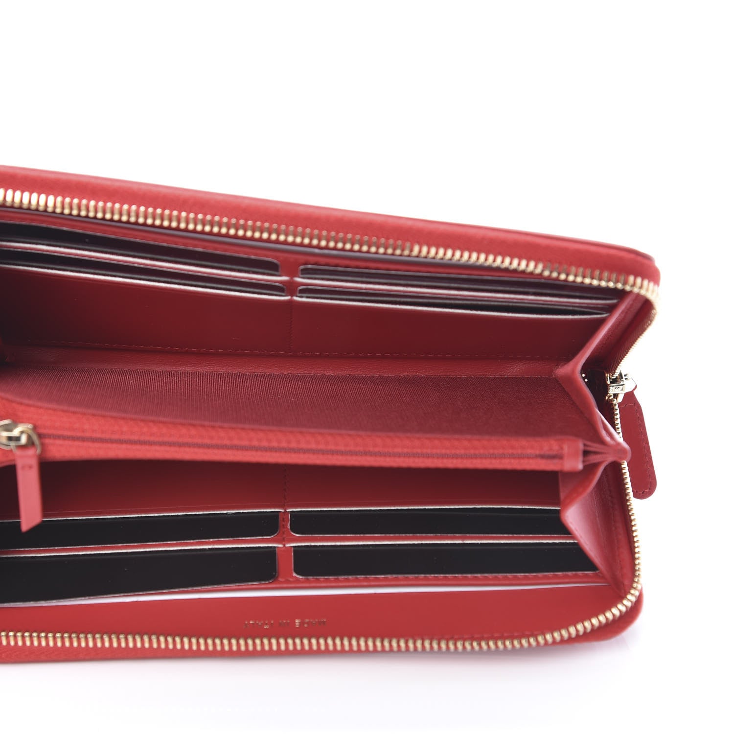 Chanel Caviar Quilted Filigree Zip Around Wallet Red 5 of 9