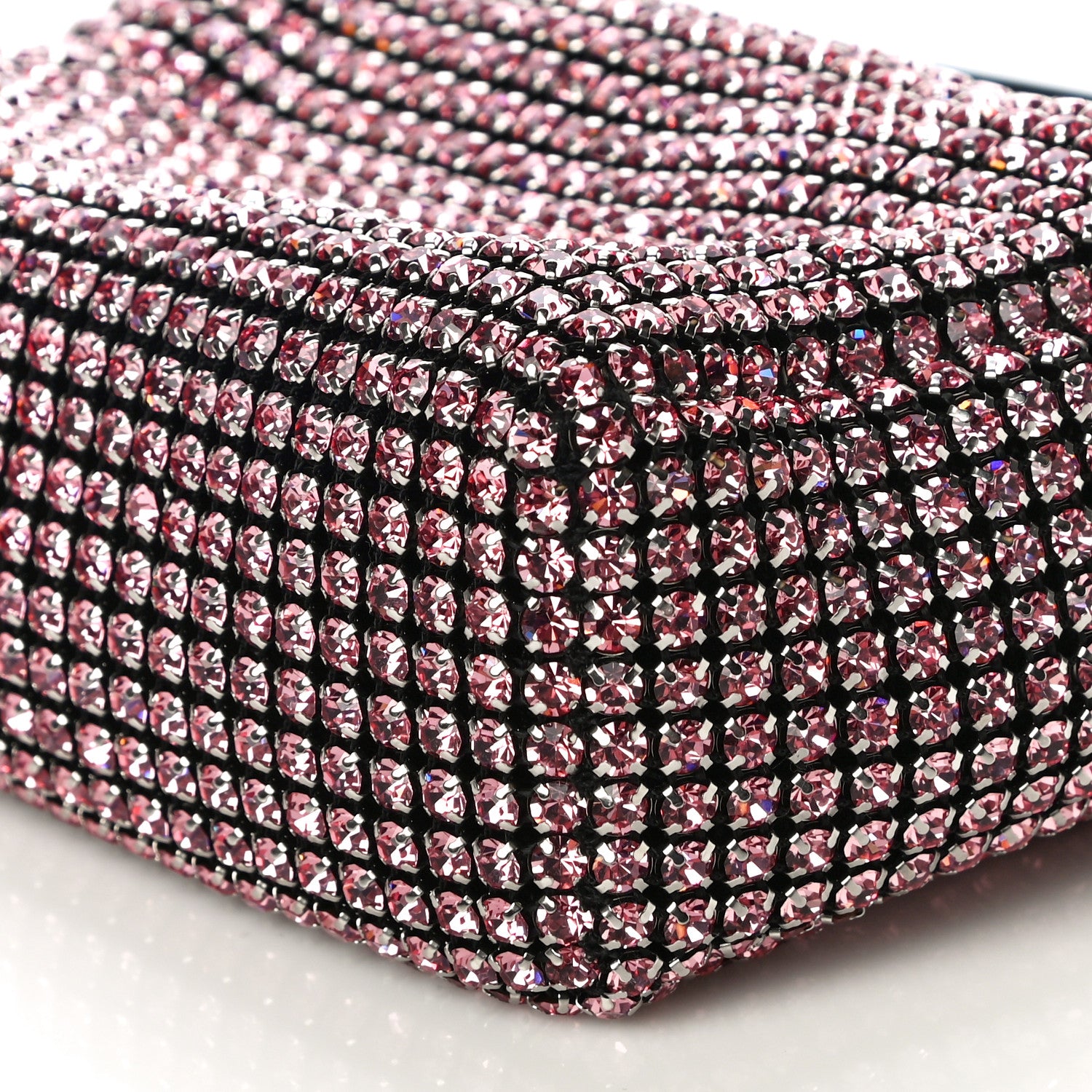 Alexander Wang Mesh Crystal Rhinestone Mini Heiress Pouch Pink 10 of 11