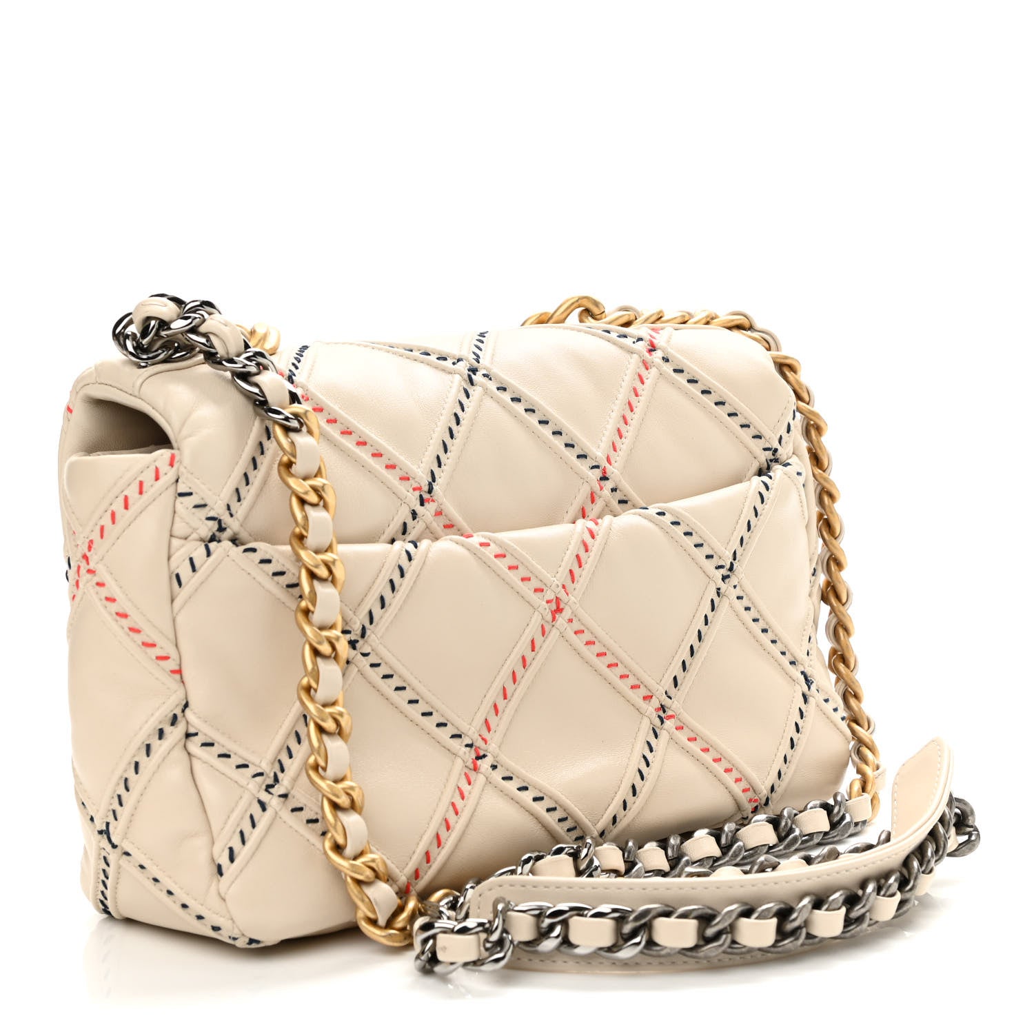Chanel Lambskin Mixed Fibers Quilted Medium Chanel 19 Flap Beige 3 of 11