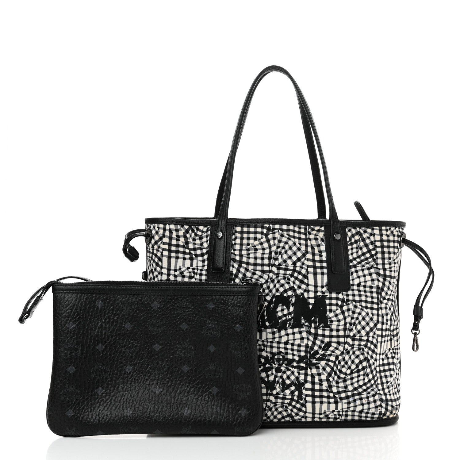 MCM Visetos Medium Liz Reversible Shopper Tote Black 7 of 29