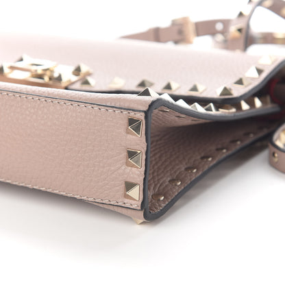 Valentino Garavani Pebbled Calfskin Medium Rockstud Flip Lock Crossbody Bag Poudre 8 of 8