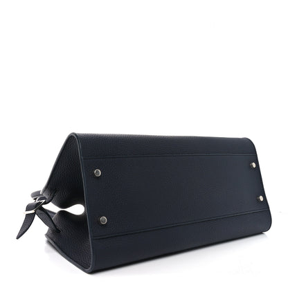 The Row Matte Grained Calfskin Margaux Shoulder 12 Dark Navy 4 of 9