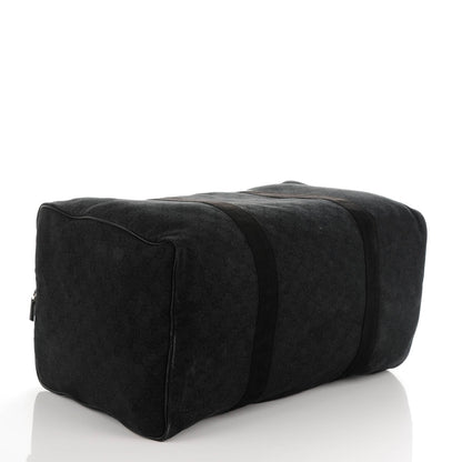 Gucci Denim Monogram Large Collapsible Carry On Duffle Black 4 of 7