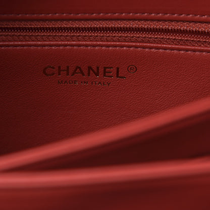 Chanel Lambskin Chevron Quilted Medium Trendy CC Dual Handle Flap Bag Red 6 of 10