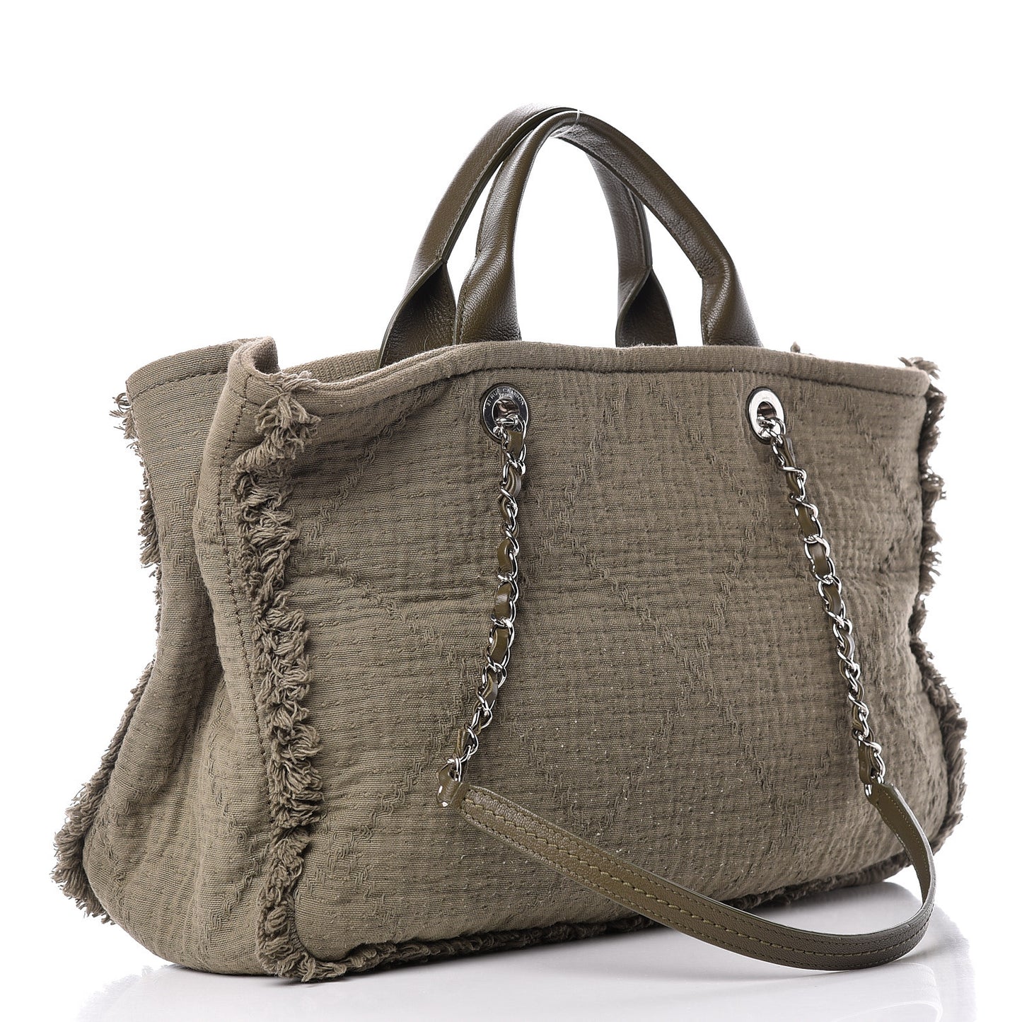 Canvas Large Double Face Shopping Tote Green