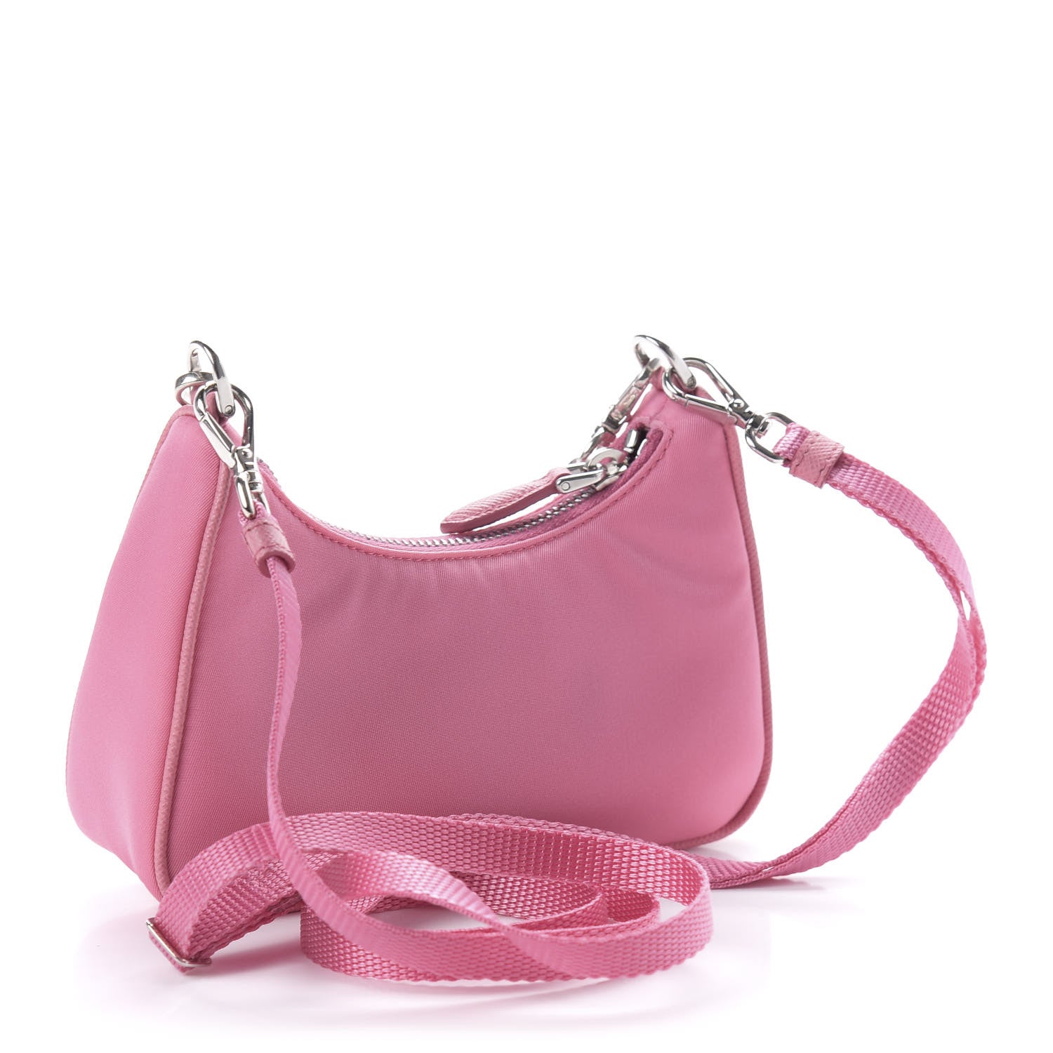 Prada Tessuto Nylon Saffiano Mini Re-Edition 2000 Shoulder Bag Begonia 3 of 10