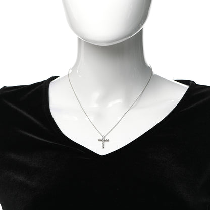 Tiffany Platinum Diamond Medium Cross Pendant Necklace 2 of 5