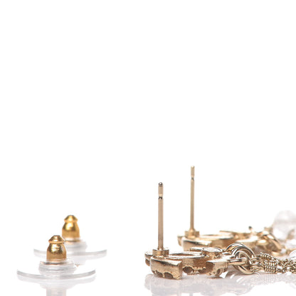 Chanel Bead CC Long Chain Drop Earrings Gold 4 of 5