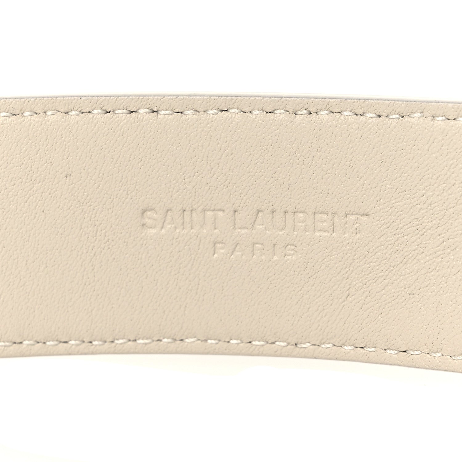 Saint Laurent Smooth Calfskin Monogram Square Buckle Belt 75 30 Crema Soft 6 of 6