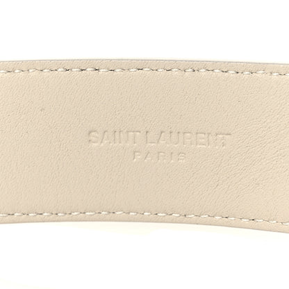 Saint Laurent Smooth Calfskin Monogram Square Buckle Belt 75 30 Crema Soft 6 of 6