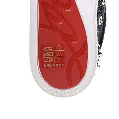 Christian Louboutin Crosta Womens Vieira Spiked Flat Comete Sneakers 35 Black Silver 7 of 9