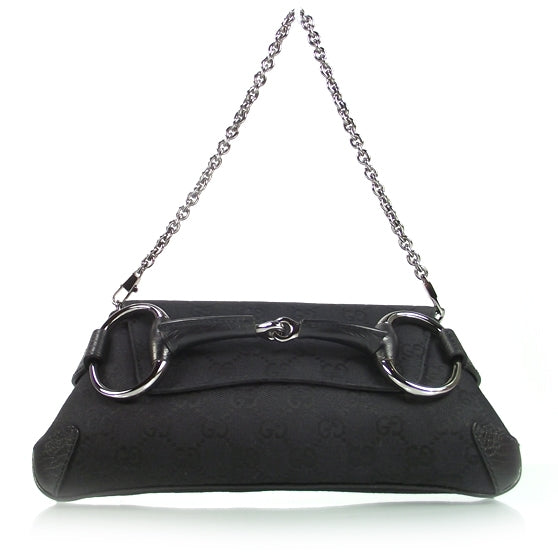 Monogram Horsebit Clutch Black