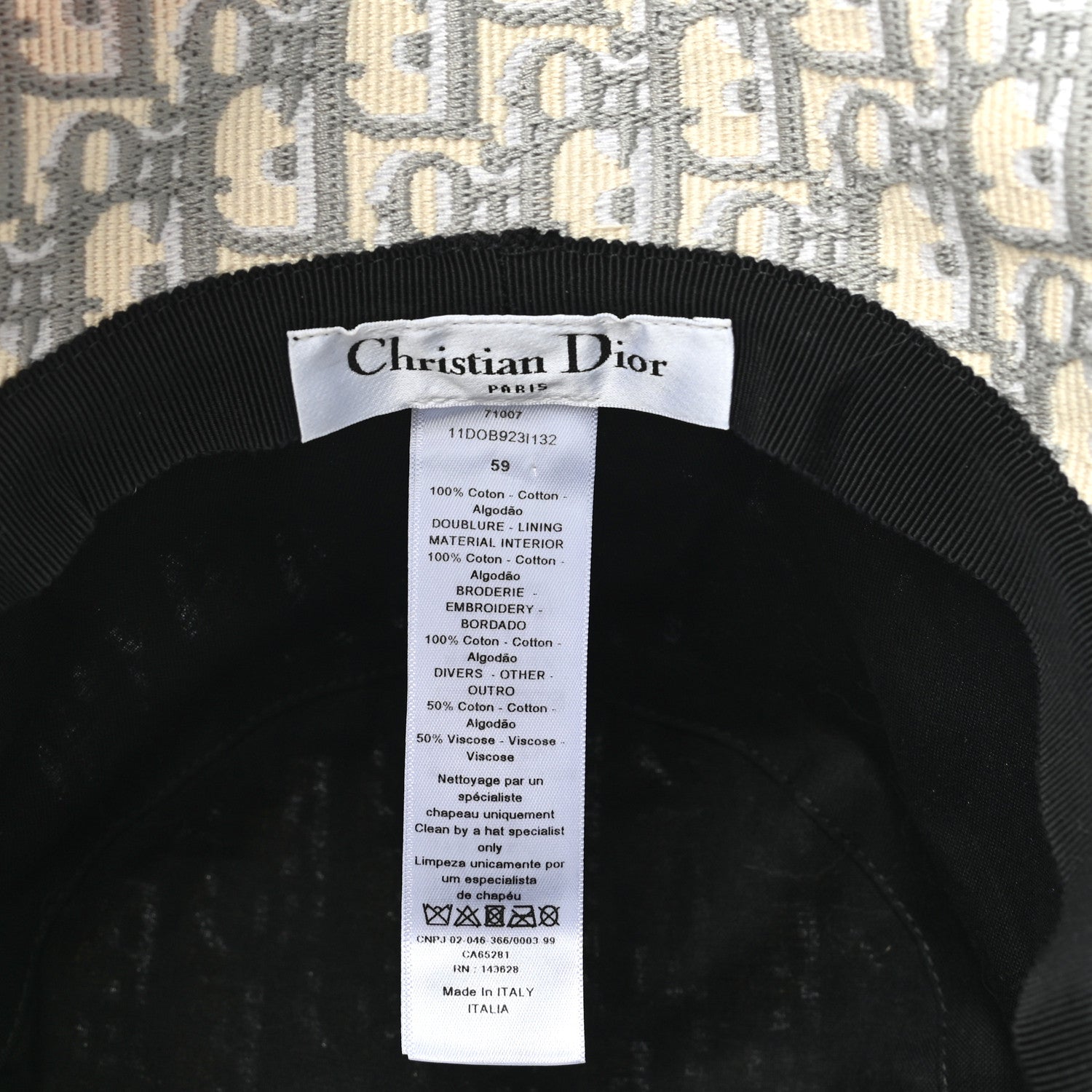 Christian Dior Oblique Bucket Hat 59 Grey 8 of 9