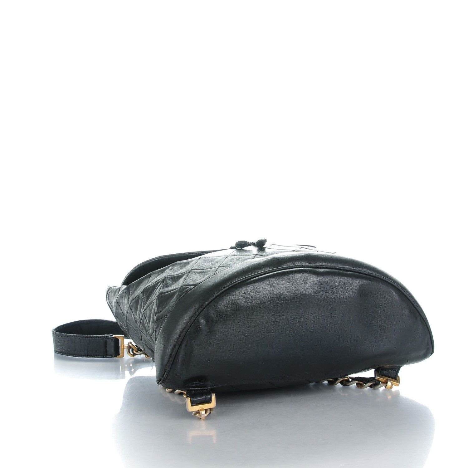 Chanel Lambskin Quilted Drawstring Backpack Black 4 of 11