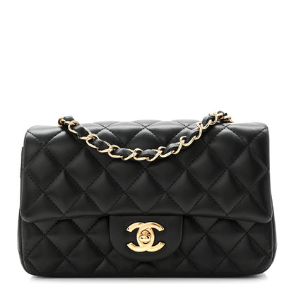 Chanel Lambskin Quilted Mini Rectangular Flap Black 1 of 11