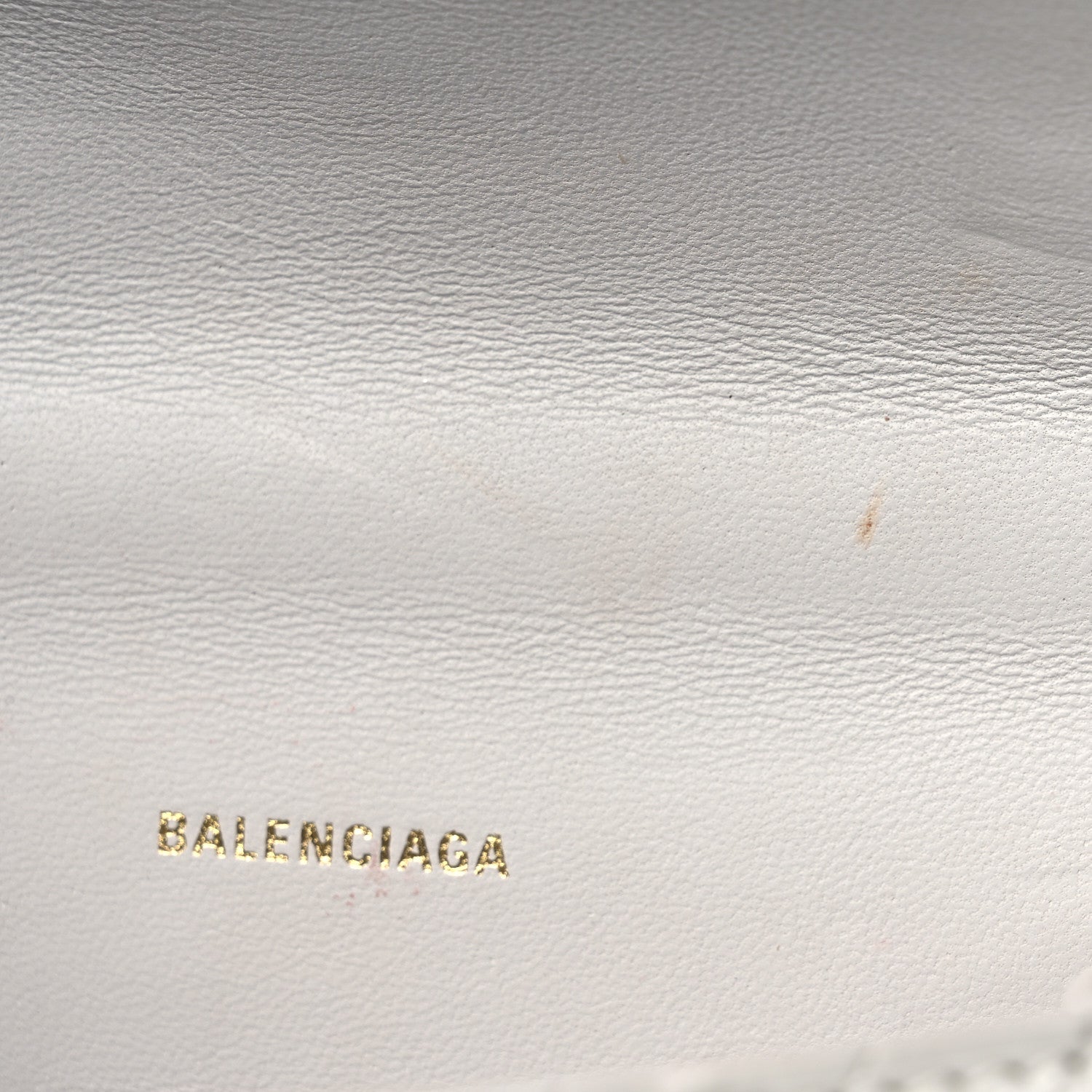 Balenciaga Shiny Calfskin Crocodile Embossed Hourglass Top Handle Bag XS White 12 of 14