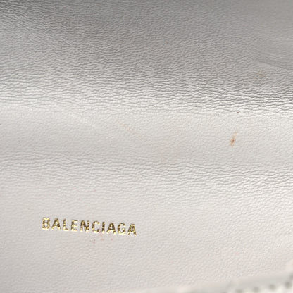 Balenciaga Shiny Calfskin Crocodile Embossed Hourglass Top Handle Bag XS White 12 of 14