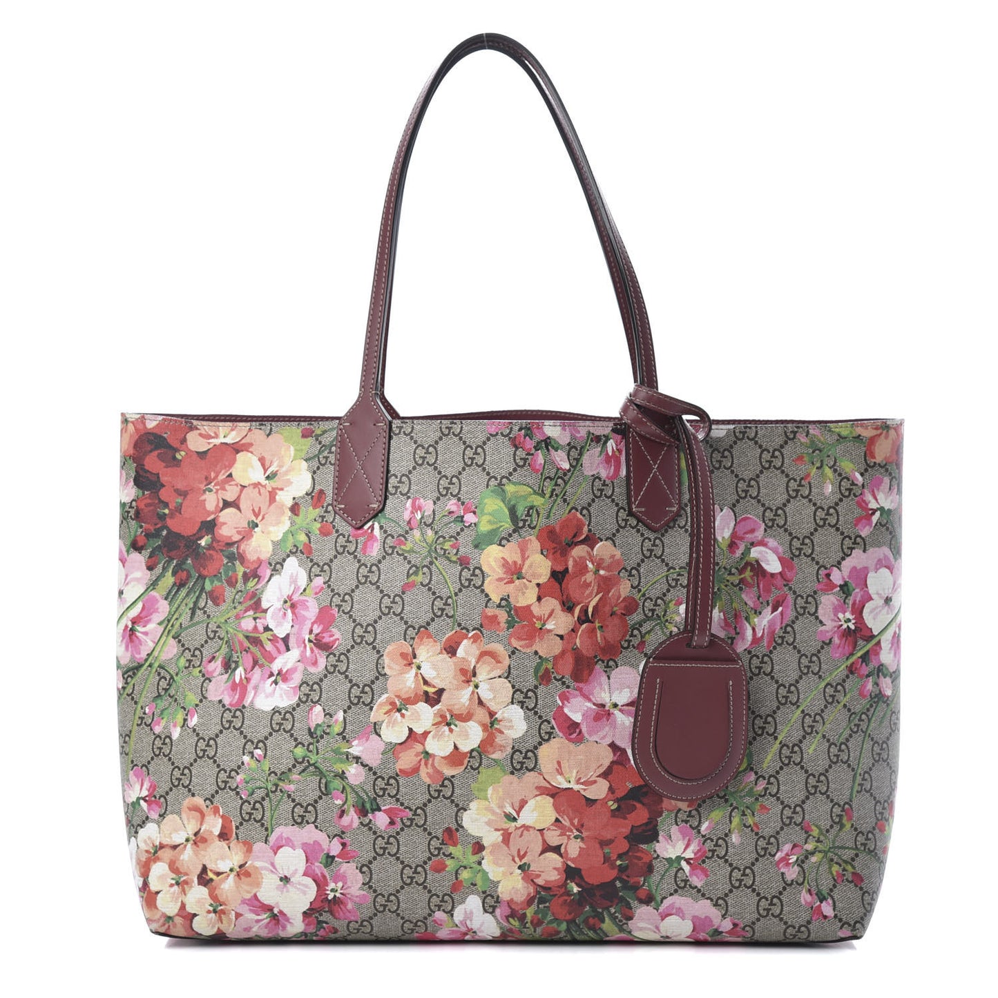 GG Supreme Monogram Blooms Medium Reversible Tote Beige Multicolor Dry Rose