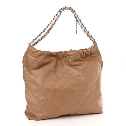 Chanel Shiny Calfskin Quilted Chanel 22 Camel 4 of 11