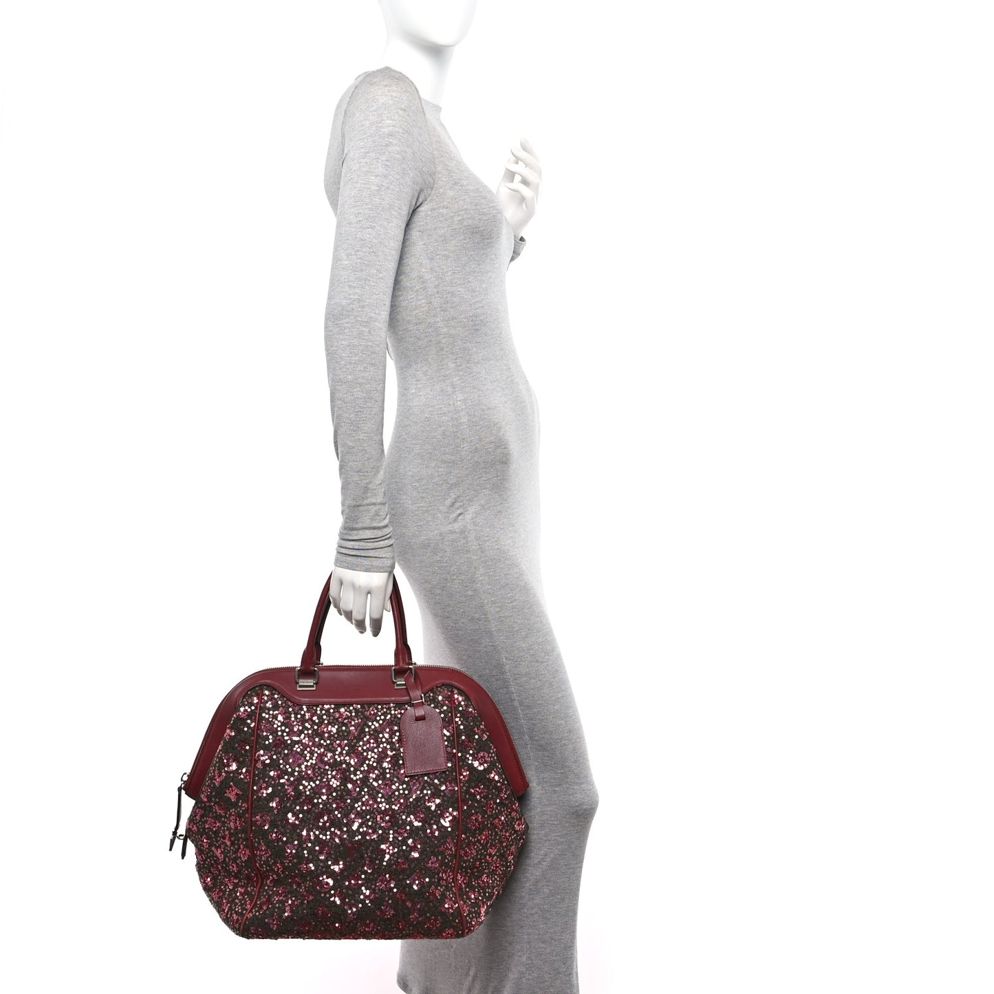 Sequin Monogram Sunshine Express North South Burgundy