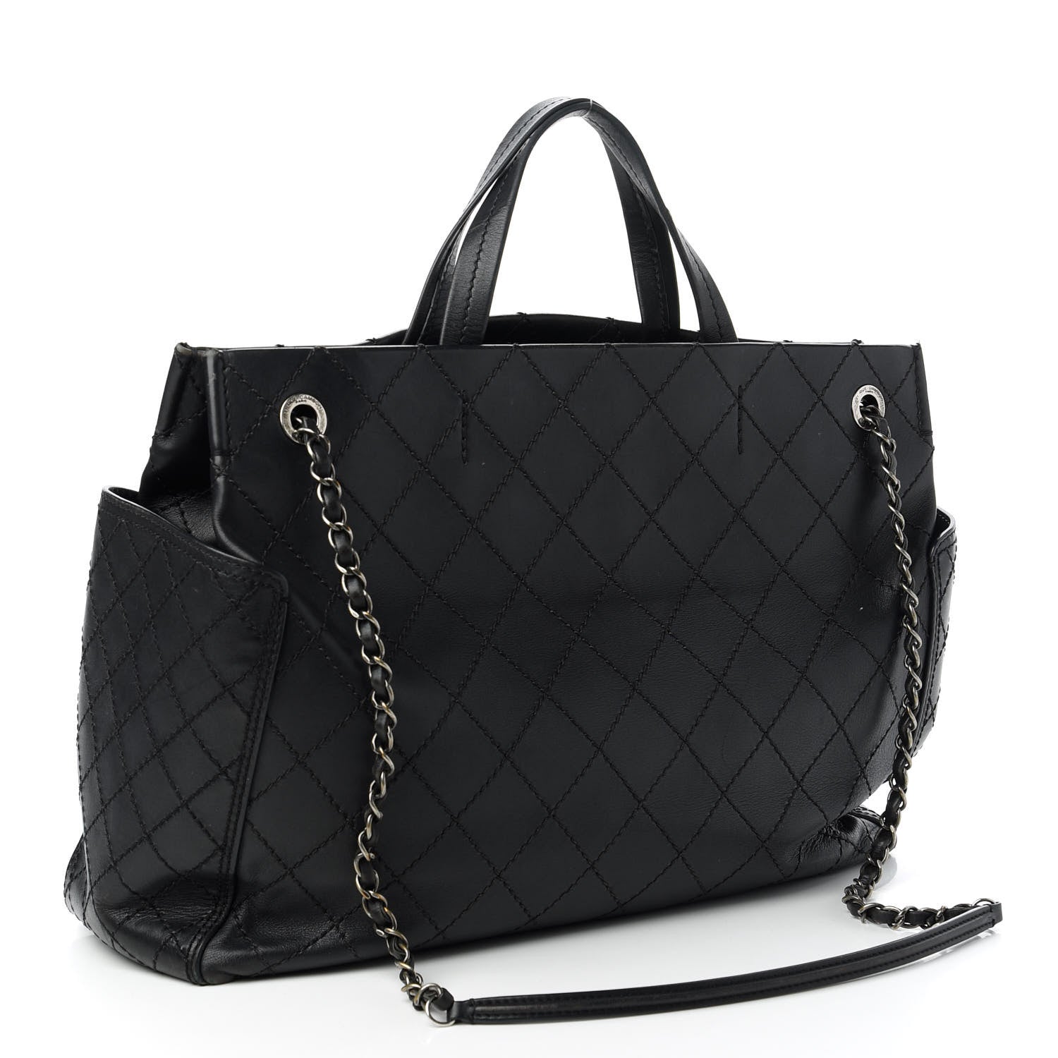Chanel Calfskin CC Pocket Tote Black 3 of 12