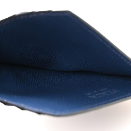 Prada Saffiano Triangle Card Case Blue 5 of 8