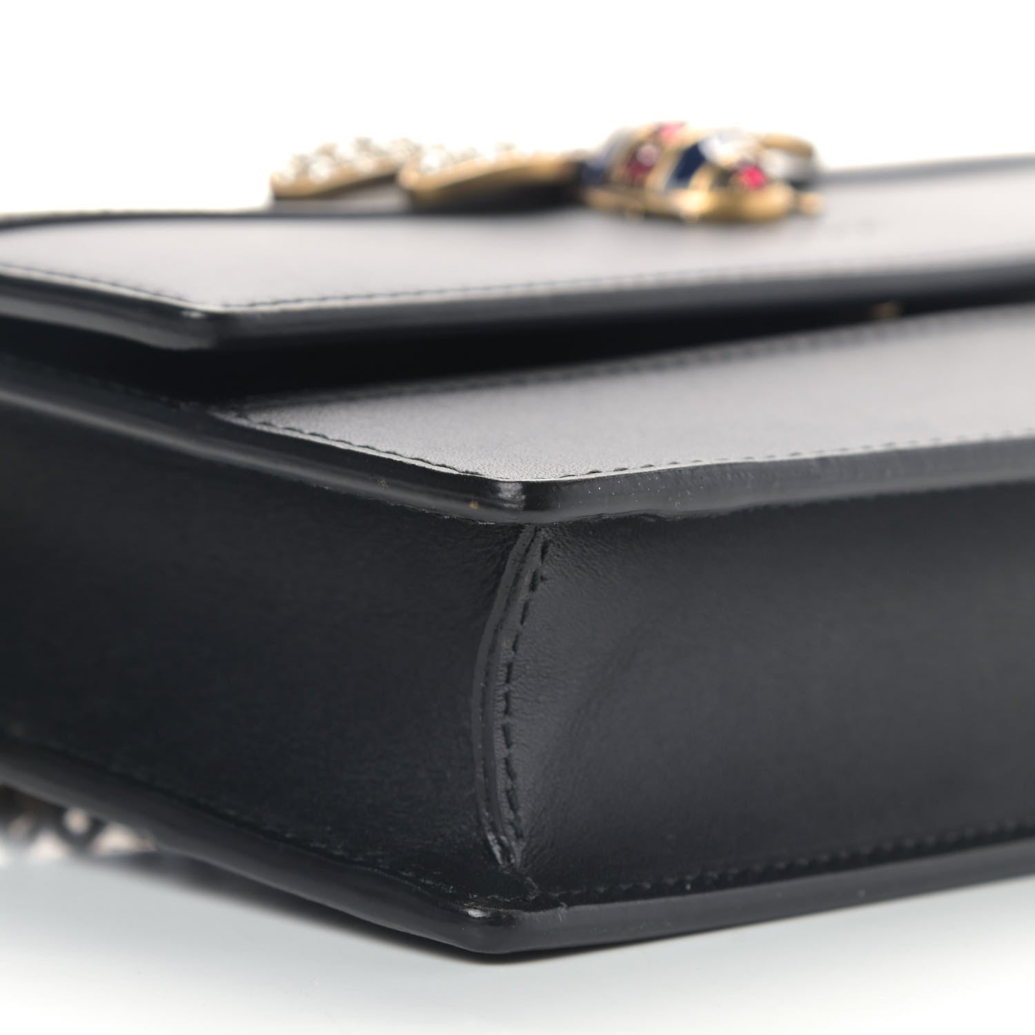 Gucci Calfskin Queen Margaret Chain Wallet Black 6 of 9