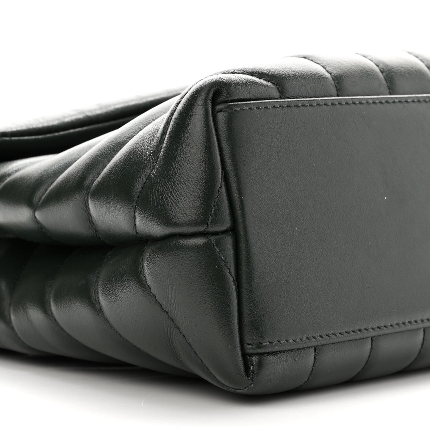 Calfskin Y Quilted Monogram Small Loulou Chain Satchel Olive