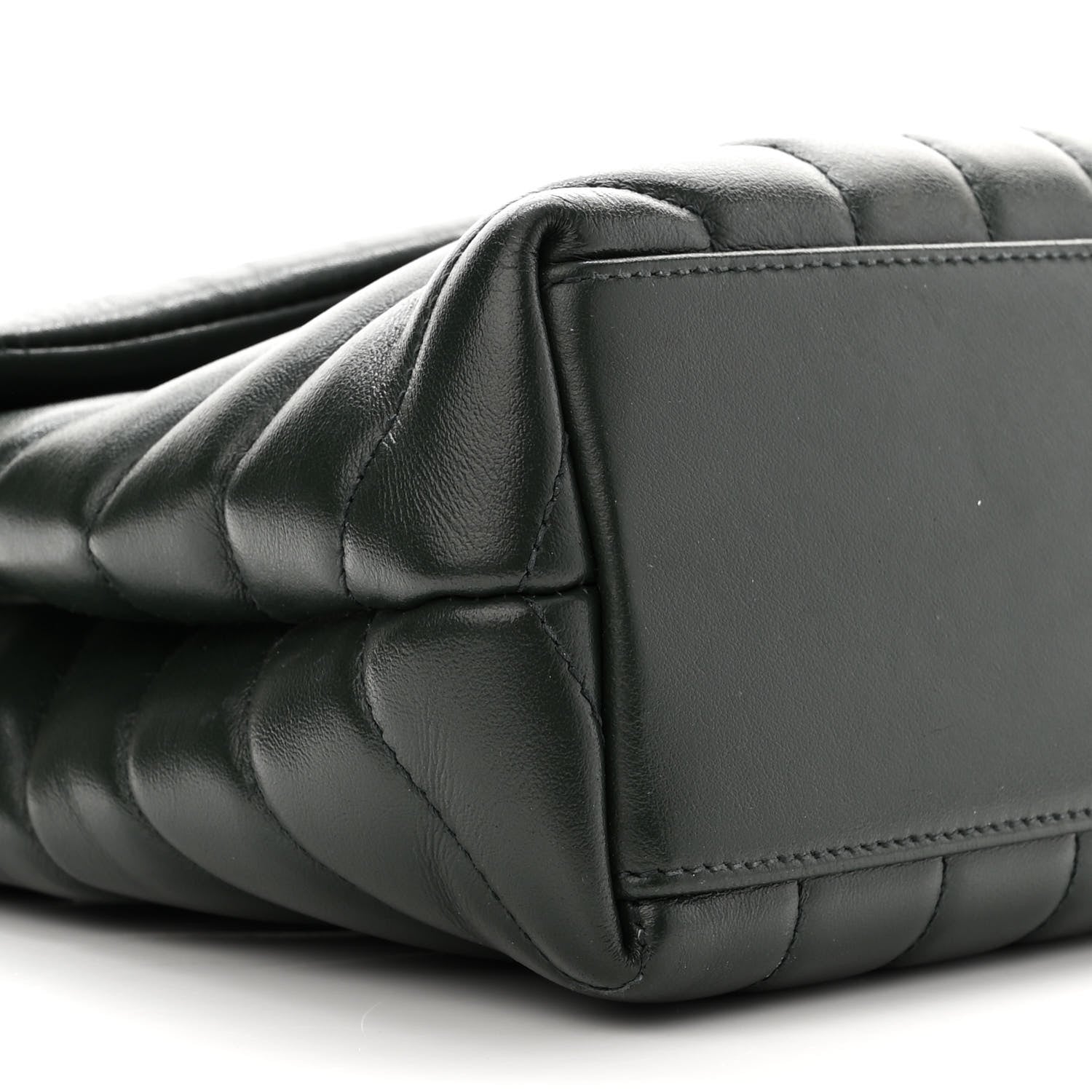 Saint Laurent Calfskin Y Quilted Monogram Small Loulou Chain Satchel Olive 8 of 10