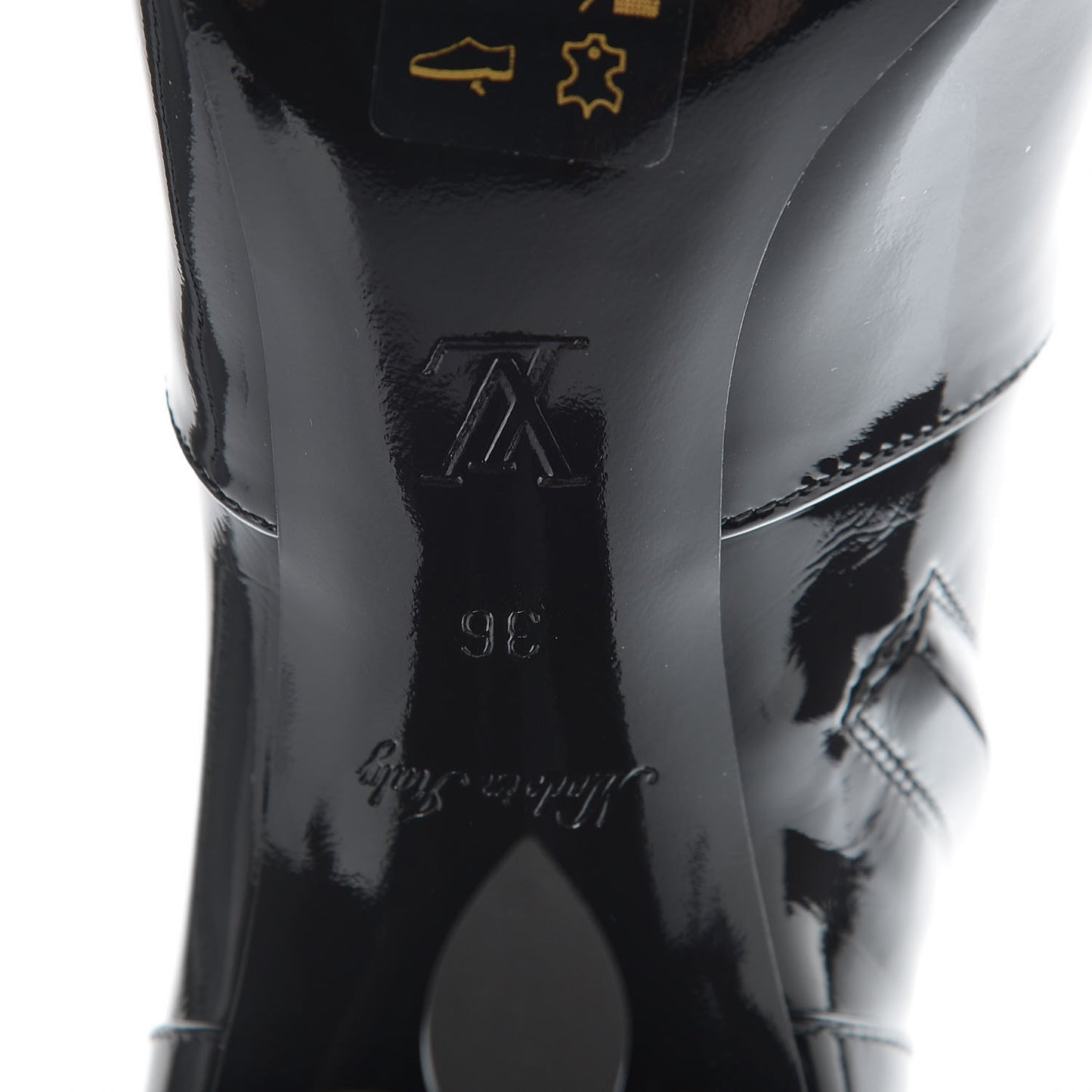 Patent Silhouette Ankle Boots 36 Black