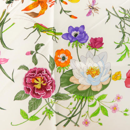 Gucci Silk Twill Flora Square Scarf White 2 of 7